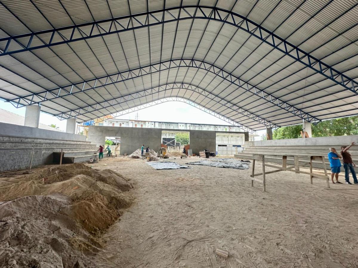 Com 70% concluído, ginásio da Escola João Bosco vai fortalecer esporte e cultura em Parintins