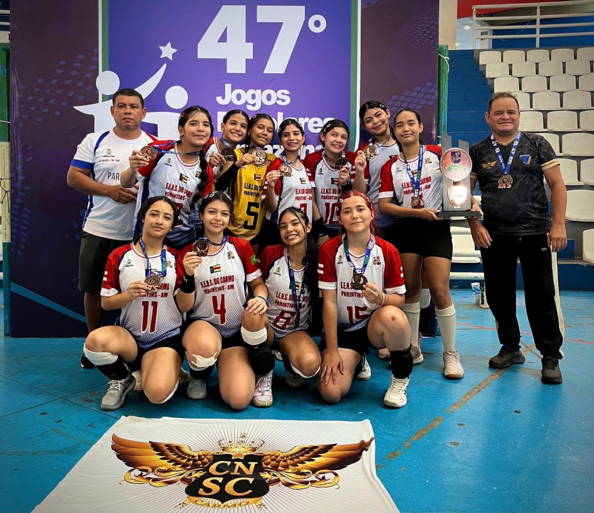 Bronze pra casa: Parintins vence e conquista medalha inédita no voleibol infantil feminino nos JEAs