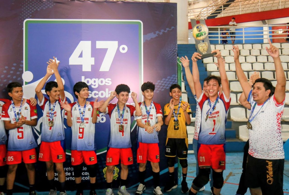 História feita: Parintins conquista primeiro ouro do vôlei infantil masculino nos JEAs